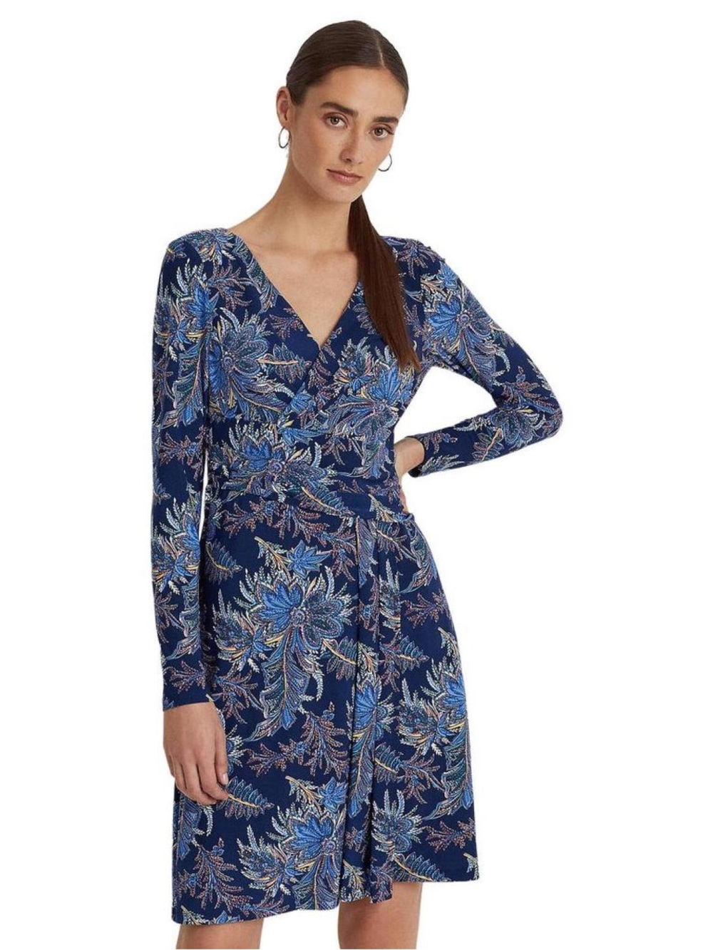 Lauren Ralph Lauren Size 14 Dress Navy Blue Floral